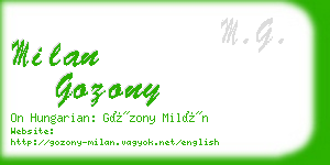 milan gozony business card